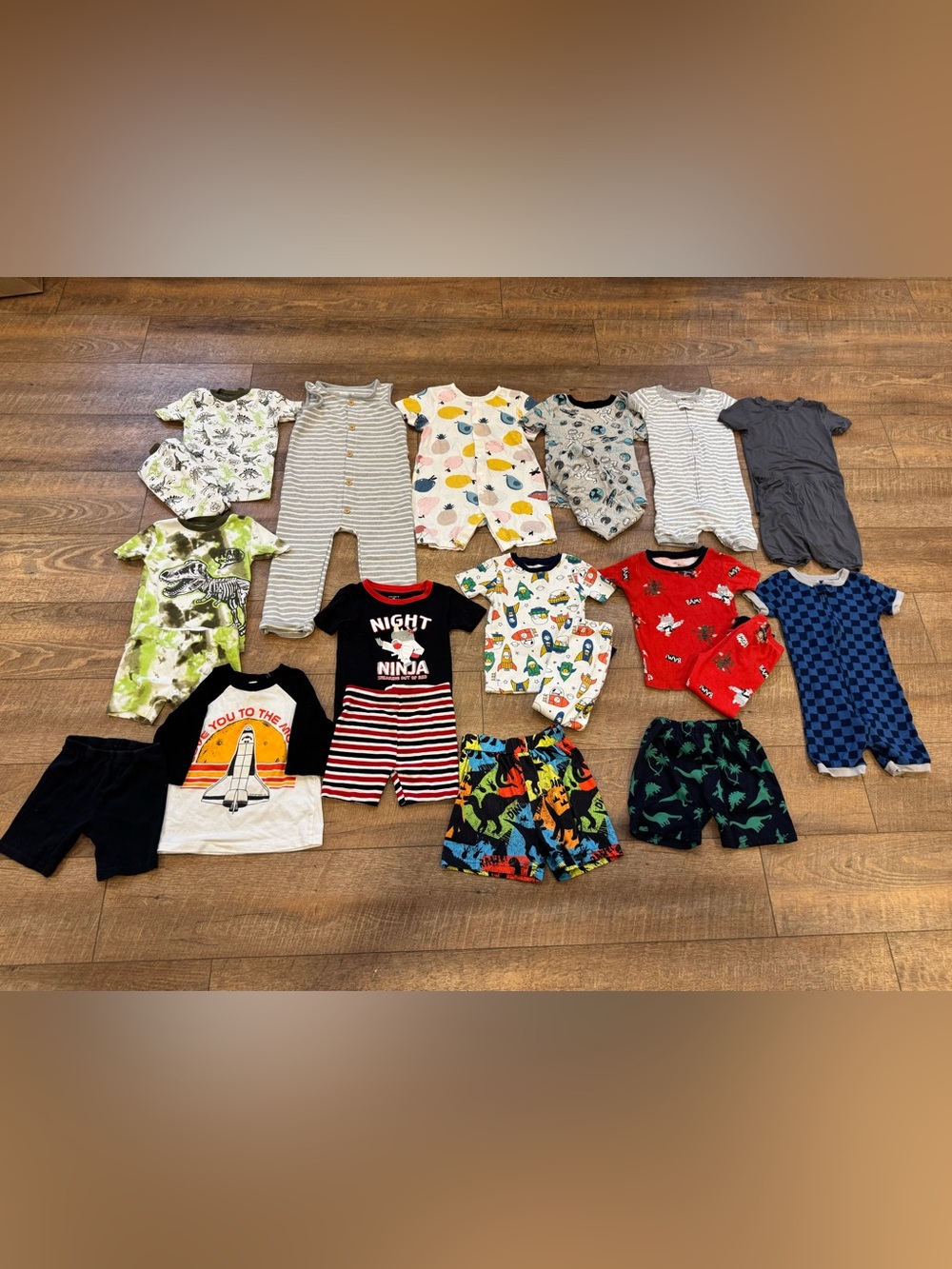 Boys 3T Summer Clothing Pajama Lot 22 Pieces Carter’s Dinosaurs Space